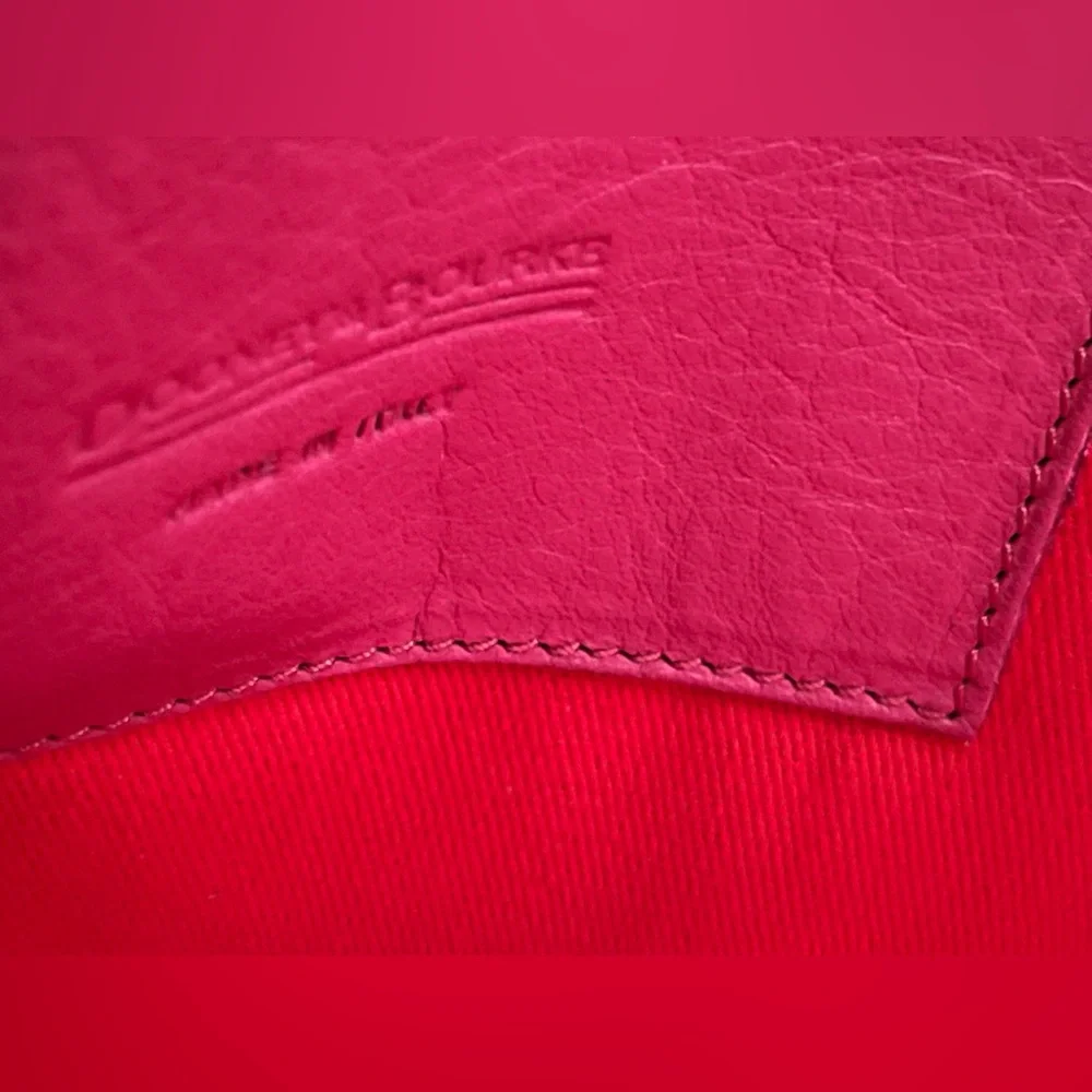 Dooney & Bourke Magenta Crocodile Embossed Leather Tassel Shoulder Bag Satchel - Picture 7 of 9